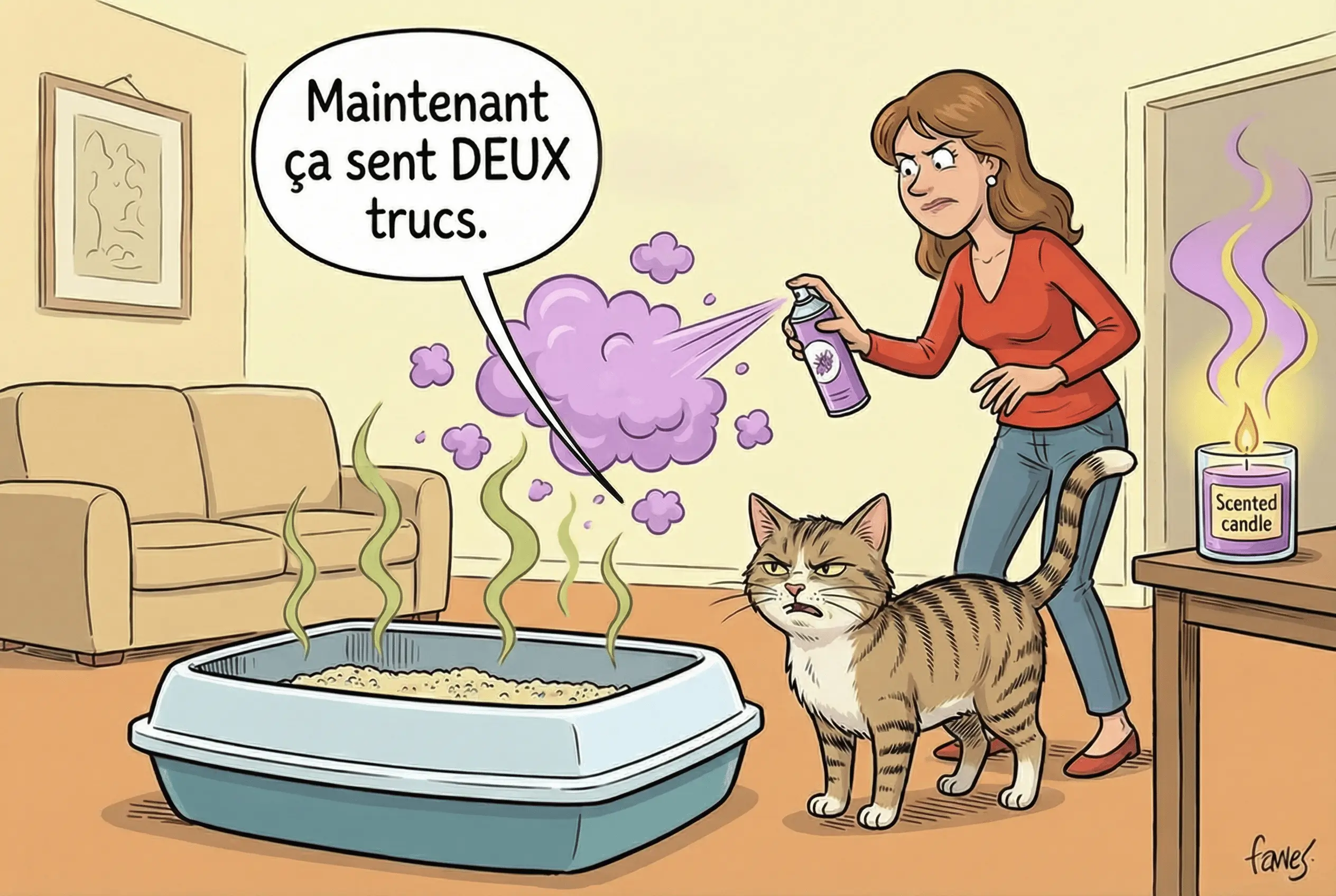 Spray et bougie contre l'odeur